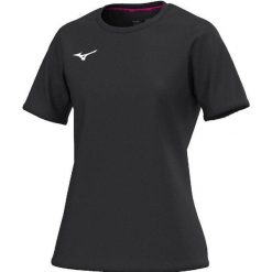 Koszulka damska Mizuno Team. Czarne t-shirty damskie Mizuno, bez wzorów, sportowe, bez kołnierzyka. Za 131.00 zł.