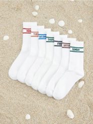 Skarpetki 7 pack - biały. Białe skarpety męskie Sinsay, bez wzorów, prążkowane. Za 17.99 zł.