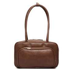 Torebka Guess. Brązowe torebki do ręki damskie Guess, z aplikacjami, klasyczne, bez dodatków. Za 494.99 zł.
