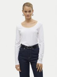 Vero Moda Bluzka Maxi My 10228809 Biały Slim Fit. Białe bluzki damskie Vero Moda, xl, bez wzorów, z bawełny, bez kołnierzyka, bez ramiączek. Za 69.99 zł.