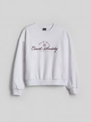 4F Bluza dresowa loose bez kaptura damska - biała S. Białe swetry damskie 4f, l, bez wzorów, z dresówki, bez kołnierzyka, bez ramiączek, bez kaptura. Za 149.99 zł.