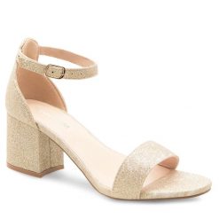 Sandały Jenny Fairy. Żółte klapki damskie Jenny Fairy, bez wzorów, bez obcasa, na słupku, bez zapięcia. Za 159.99 zł.