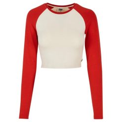 Damska Koszulka Z Długim Rękawem Retro Organic Crop T-shirt. Białe t-shirty damskie Urban Classics, xs, bez wzorów, retro, bez kołnierzyka. Za 84.99 zł.