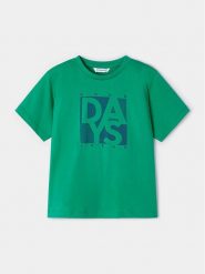 Mayoral T-Shirt 170 Zielony Regular Fit. Zielone t-shirty dla chłopców Mayoral, bez wzorów, z bawełny, bez ramiączek. Za 49.99 zł.