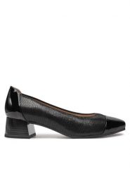 Caprice Czółenka 9-22306-43 Czarny. Czarne czółenka damskie Caprice, bez wzorów, ze skóry, bez obcasa, bez zapięcia. Za 204.99 zł.