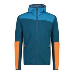 Hybrydowa kurtka z kapturem CMP. Niebieskie kurtki sportowe męskie CMP, bez wzorów, z puchu, trekkingowe. Za 308.00 zł.