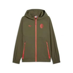 Kurtka dresowa AC Milan 2026/27. Zielone kurtki męskie Puma, s, bez wzorów, z dresówki, sportowe, bez kaptura. Za 389.50 zł.