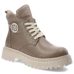 Beżowe Botki Ravini Damskie Codzienne Obuwie. Brązowe botki damskie Ravini, na wiosnę, z futra, eleganckie, bez obcasa, bez zapięcia. Za 429.00 zł.