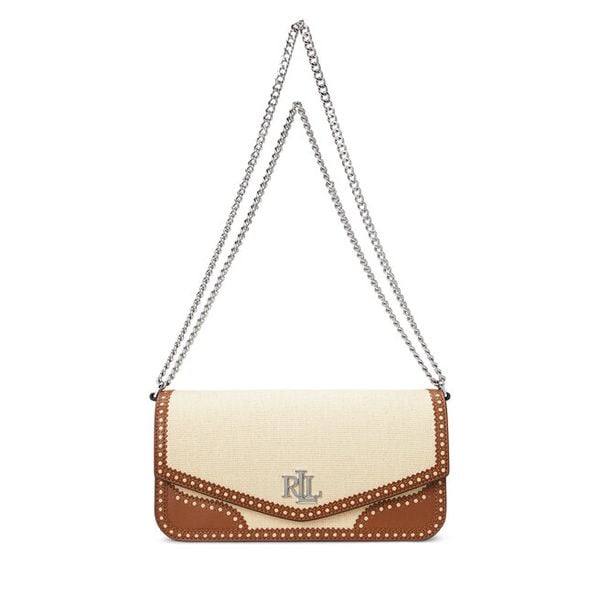 Torebka LAUREN RALPH LAUREN. Brązowe torebki do ręki damskie Lauren Ralph Lauren, bez wzorów, wizytowe, bez dodatków. Za 879.99 zł.