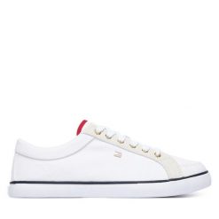 Tenisówki Tommy Hilfiger. Białe trampki i tenisówki damskie Tommy Hilfiger, bez wzorów, bez zapięcia. Za 329.99 zł.