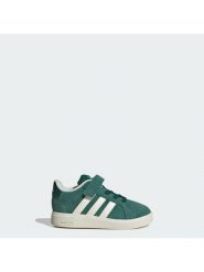 Adidas Sneakersy Grand Court 2.0 JR0776 Zielony. Zielone buty sportowe dziewczęce Adidas, bez wzorów, ze skóry, bez zapięcia. Za 124.99 zł.
