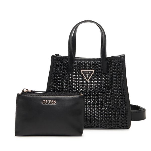 Torebka Guess. Czarne torebki do ręki damskie Guess, z aplikacjami, klasyczne, bez dodatków. Za 449.99 zł.