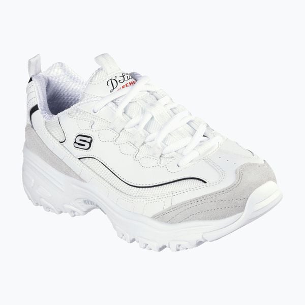 Buty damskie SKECHERS D'Lites New Heat. Białe obuwie sportowe damskie Skechers, bez wzorów, do biegania, Skechers Sport. Za 239.99 zł.