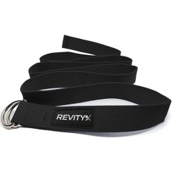 Pasek do jogi i pilatesu Revity czarny 200 x 3.8 cm. Czarne paski damskie REVITY, bez wzorów, z bawełny, biznesowe. Za 29.99 zł.