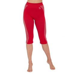 Spodnie damskie 2/3 Brubeck BALANCE. Czerwone spodnie materiałowe damskie Brubeck, bez wzorów, z elastanu. W wyprzedaży za 33.99 zł.