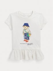 Polo Ralph Lauren T-Shirt 310915833001 Biały Regular Fit. Białe t-shirty i topy dla dziewczynek Polo Ralph Lauren, bez wzorów, z bawełny, bez ramiączek. Za 169.99 zł.