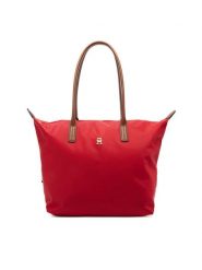 Tommy Hilfiger Torebka Popette Tote AW0AW17711 Czerwony. Czerwone torebki do ręki damskie Tommy Hilfiger, bez wzorów, z materiału, bez dodatków. Za 409.99 zł.