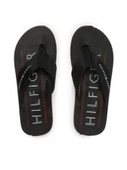 Tommy Hilfiger Japonki Massage Footbed FM0FM04474 Czarny. Czarne klapki męskie Tommy Hilfiger, z materiału. Za 119.99 zł.