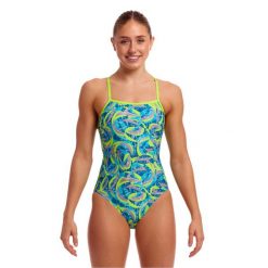 Funkita strój pływacki treningowy Ice Silcer. Żółte kostiumy jednoczęściowe damskie FUNKITA, s, bez wzorów, z materiału, sportowe, na fitness i siłownię. Za 199.00 zł.