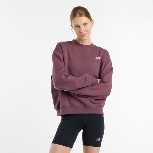 Bluza damska New Balance WT51949FDP – bordowa. Czerwone bluzy damskie New Balance, l, bez wzorów, z bawełny, bez kaptura. Za 169.99 zł.
