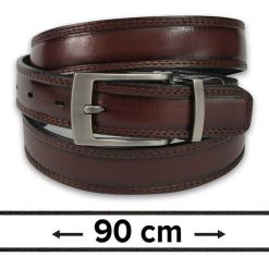 Dwustronny Pasek do Spodni, Czarno-Brązowy, 90 cm, Elegancki, Męski, Skórzany -ZET. Brązowe paski damskie Zet, bez wzorów, ze skóry, eleganckie. Za 89.00 zł.