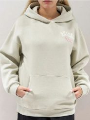 Bluza hoodie z nadrukiem - zielony. Zielone bluzy damskie Sinsay, l, bez wzorów, bez kaptura. W wyprzedaży za 29.99 zł.