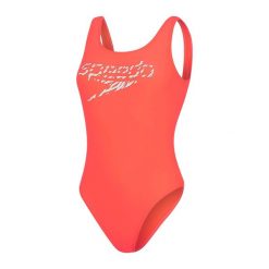 Strój kąpielowy damski Speedo Logo Deep. Białe kostiumy jednoczęściowe damskie Speedo, l, bez wzorów, z elastanu, klasyczne, na fitness i siłownię. Za 94.99 zł.