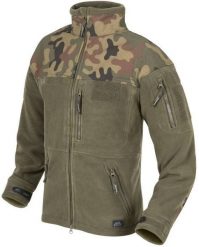 Helikon-Tex Bluza INFANTRY - Fleece - Olive Green/PL Woodland. Zielone bluzy męskie HELIKON-TEX, m, bez wzorów, bez kaptura. Za 221.74 zł.