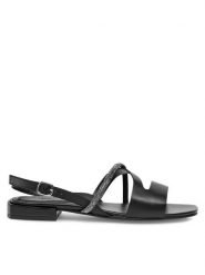 Badura Sandały BRITTOLI-A023-01 Czarny. Czarne klapki damskie Badura, bez wzorów, ze skóry, bez obcasa, na płaskiej podeszwie, bez zapięcia. Za 139.99 zł.