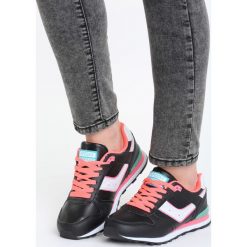 Czarno-Koralowe Buty Sportowe Mennis. Czarne obuwie sportowe damskie Born2be, z materiału. Za 59.99 zł.