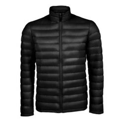 Męska Ocieplana Kurtka Wilson. Czarne kurtki sportowe męskie SOL'S, m, bez wzorów, z puchu, trekkingowe. Za 330.99 zł.