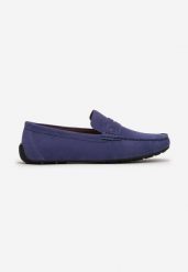 Niebieskie Mokasyny Syryxio. Niebieskie mokasyny męskie Born2be, na wiosnę, ze skóry, eleganckie, bez zapięcia. Za 139.99 zł.
