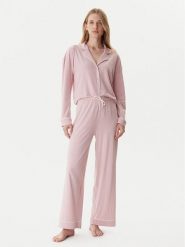 Tommy Hilfiger Piżama UW0UW06142 Różowy Relaxed Fit. Czerwone piżamy damskie Tommy Hilfiger, m, bez wzorów, z bawełny, bez ramiączek. Za 339.99 zł.