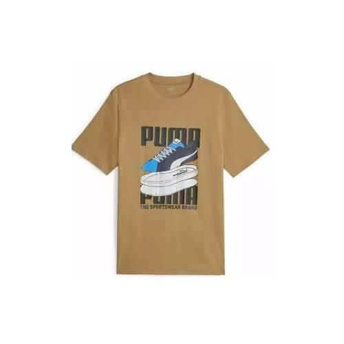 Koszulka z krótkim rękawem męska Puma Graphiccs Sneaker. Brązowe buty sportowe męskie Puma, bez zapięcia, na fitness i siłownię. Za 187.99 zł.