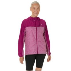 Wiatrówka Damska Fujitrail Packable Windbreaker. Fioletowe kurtki sportowe damskie Asics, bez wzorów, z softshellu, bez kaptura, trekkingowe. Za 603.99 zł.