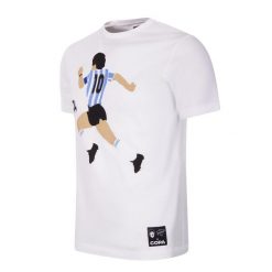 Koszulka dla dorosłych - Maradona x COPA Argentyna Graficzna - Biała. Białe koszulki sportowe męskie COPA FOOTBALL, xl, bez wzorów, bez kołnierzyka, bez ramiączek, do piłki nożnej. Za 211.91 zł.