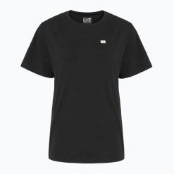 Koszulka damska EA7 Emporio Armani Train Core Lady. Czarne koszulki sportowe damskie EA7 Emporio Armani, l, bez wzorów, z bawełny, klasyczne, bez kołnierzyka. Za 199.99 zł.