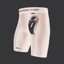 Spodenki kompresyjne Shock Doctor avec Bioflex Cup noir. Czarne krótkie spodenki sportowe męskie SHOCK DOCTOR, l, bez wzorów, z materiału, do piłki ręcznej. Za 250.50 zł.