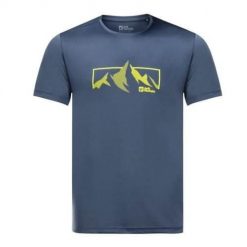 Koszulka sportowa męska Jack Wolfskin 18071841292. Niebieskie koszulki sportowe męskie Jack Wolfskin, l, bez wzorów, bez kołnierzyka, bez ramiączek. Za 236.00 zł.