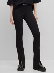 Hugo Spodnie materiałowe Haskanna 50493781 Czarny Slim Fit. Czarne spodnie materiałowe damskie Hugo, bez wzorów, z materiału. Za 679.99 zł.