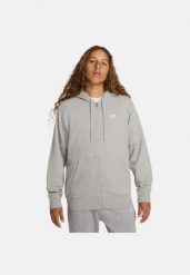 Bluza z Kapturem I Suwakiem Na Całej Długości Club Rozmiar L Szary - FN3884-063. Szare bluzy sportowe męskie Nike, l, bez wzorów, z materiału, z kapturem, na fitness i siłownię. Za 356.15 zł.