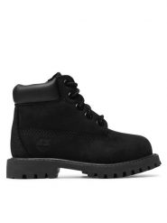 Timberland Trapery 6 In Premium Wp Boot TB0128070011 Czarny. Czarne buty zimowe chłopięce Timberland, bez wzorów, z nubiku, bez zapięcia. Za 499.99 zł.