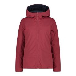 Kobieta odwracalna kurtka przeciwdeszczowa z kapturem na zamek CMP. Czarne kurtki damskie CMP, bez wzorów, z kapturem. Za 548.50 zł.