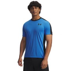 Koszulka Under Armour HeatGear Wordmark. Czarne koszulki sportowe męskie Under Armour, l, bez wzorów, z elastanu, bez kołnierzyka, bez ramiączek, na fitness i siłownię. Za 199.00 zł.
