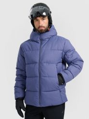 4F Kurtka narciarska membrana 5000 męska - granatowa XL. Niebieskie kurtki snowboardowe męskie 4f, m, bez wzorów, bez kaptura, narciarskie. Za 499.99 zł.