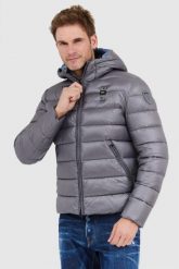 BLAUER Szara puchowa kurtka męska Virgil z kapturem, Rozmiar 3XL. Szare kurtki męskie Blauer USA, l, bez wzorów, z nylonu, z kapturem. W wyprzedaży za 1,099.99 zł.