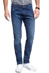 SPODNIE MĘSKIE WRANGLER BRYSON BLUEPRINT W14XPQ74Q 112126730. Niebieskie spodnie materiałowe męskie Wrangler, l, bez wzorów, z jeansu. Za 209.99 zł.
