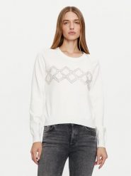 Liu Jo Sport Sweter TF4286 MS63L Biały Regular Fit. Białe swetry damskie Liu Jo Sport, l, bez wzorów, z wiskozy, sportowe, bez kołnierzyka, bez ramiączek, bez kaptura. Za 479.99 zł.