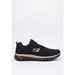 Skechers Graceful-Get Connected 12615, Fitness Donna - Nero/Oro. Czarne obuwie sportowe damskie Skechers, bez wzorów, na fitness i siłownię. Za 204.32 zł.