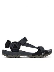 Jack Wolfskin Sandały Ridge A65589 Czarny. Czarne sandały męskie Jack Wolfskin, z materiału, bez zapięcia. Za 379.99 zł.